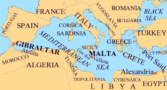 Map of Mediterranean